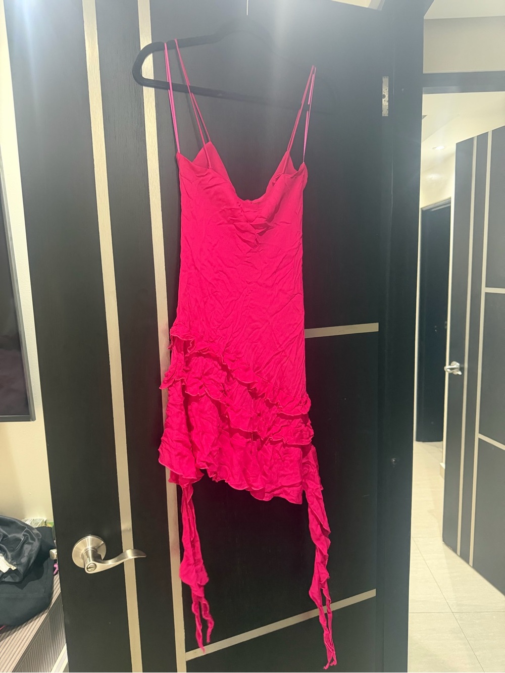 Zara Hot Pink Ruffled Mini Dress - Picture 3 of 6